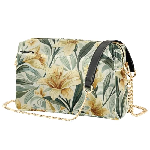 KLL Vintage Lily Flower Fashion Small Crossbody Bags For Women Vegan Leather Cross Over Purse Waterproof Woman Shoulder Handbags2
