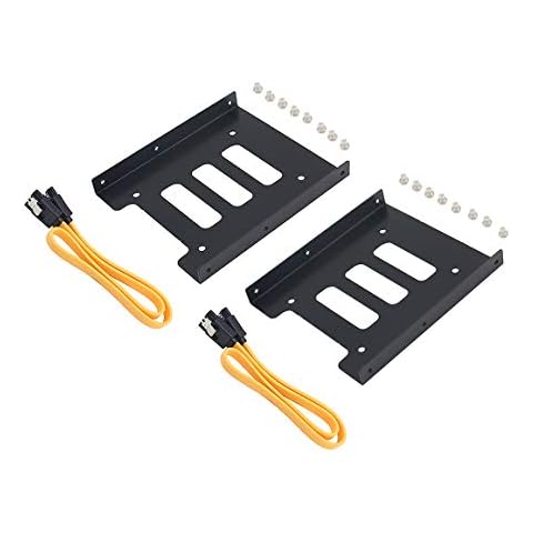 SSD Mounting Bracket, TanQY 2 Pack SSD Bracket 2.5" to 3.5" SSD HDD Metal Mounting Bracket Adapter Hard Drive Holder for PC SSD(Bracket+Sata III Cale) Cover