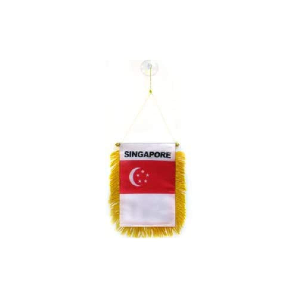 AZ FLAG Singapore Car Flag 4x6 in 100D Polyester Suction Cup