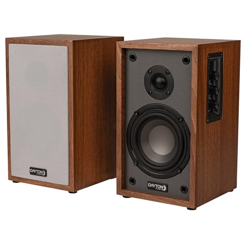 Dayton Audio Classic B40A Powered Bluetooth Bookshelf Speaker Pair (Wood, 4')