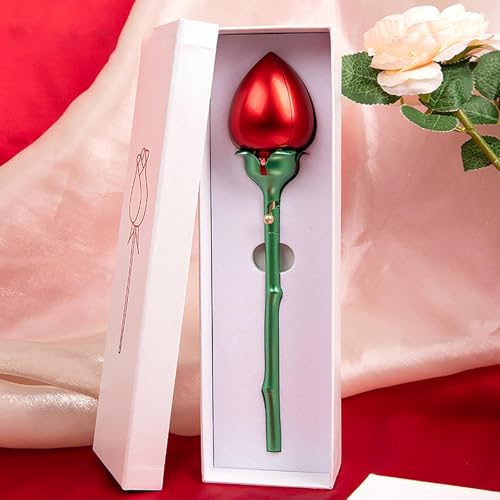 Image of Rose Jewelry Box Creative Ornament Display Case for Wedding Engagement Party Red Ring Box Jewelry & Watches