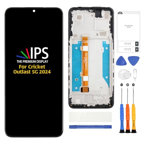 Image of Screen Replacement for Cricket Outlast 5G 2024 SN509C 6.75 inch IPS TFT LCD Display Touch Digitizer Assembly with Frame AT&T Motivate Pro 5G SN509A Repair Replacement Screen Black