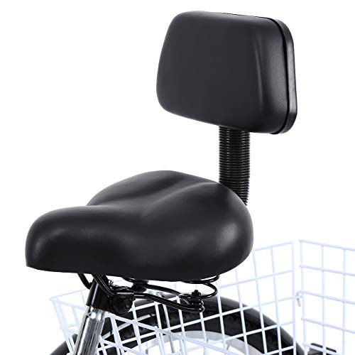 Ridgeyard Adult Tricycles 26-Inch 3 Wheel Bikes with Large Basket 7 Speed Three-Wheeled Comfortable Bicycle for Women, Men, Seniors for Picnics Shopping Entertainment,Black