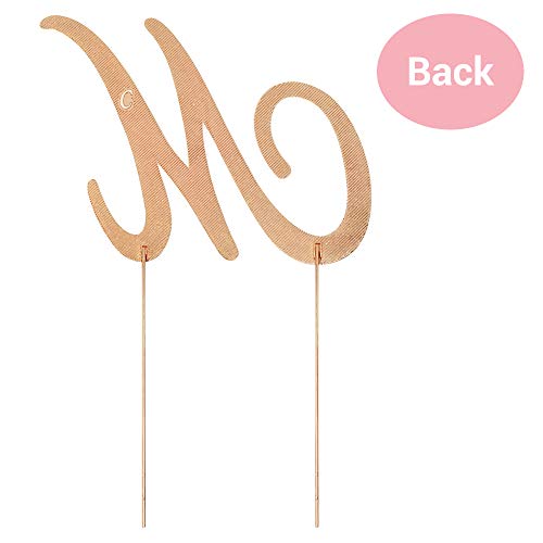 Letter M Cake Topper - Premium Rose Gold Metal - M Monogram Wedding Or Anniversary Party Sparkly Rhinestone Initial Decoration Makes A Great Centerpiece - Now Protected In A Box #TOP7