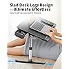 SAIJI-Mesa-para-Cama-Mesa-para-Portatil-Ajustable-con-Cajon-de-Almacenamiento-Patas-Plegables-Pies-de-Trineo-Tablero-de-Cuero-de-PVC-Escritorio-Portatil-para-Cama-Sofa-Piso-Negro