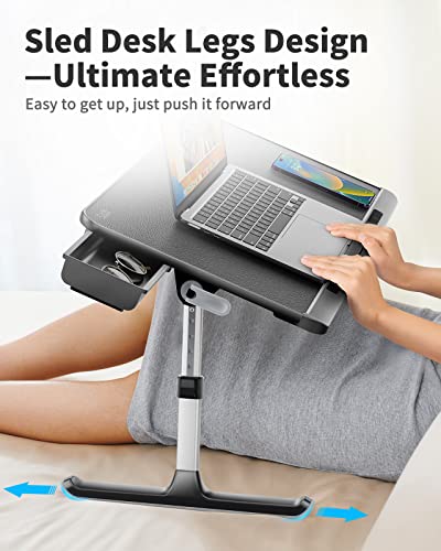 SAIJI-Mesa-para-Cama-Mesa-para-Portatil-Ajustable-con-Cajon-de-Almacenamiento-Patas-Plegables-Pies-de-Trineo-Tablero-de-Cuero-de-PVC-Escritorio-Portatil-para-Cama-Sofa-Piso-Negro