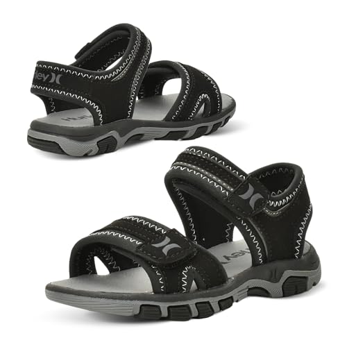 Image of Hurley Loni Toddlers and kids Water Shoes, Beach Essentials, Girls and Boys Open Toe Sandals, Lightweight, Breathable and Two Adjustable Straps