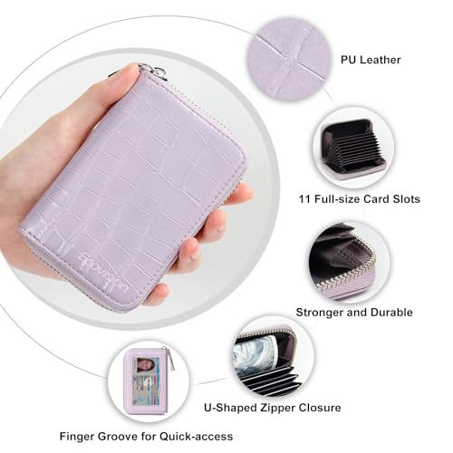 Image of Credit Card Wallet, RFID Card Case Wallet, Zipper Card Cases Holder for Men Women, RFID Blocking, KeyChain Wallet, Compact Size Card Organizer Case for Women