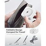 Foldable 3 in 1 Charging Station for Apple Devices, KU XIU X55 15W Fast Magnetic Wireless Charger, Magnetic Travel Charger Stand for iPhone 17 16 15 14 13 12 Series, 5W for Apple Watch, AirPods-White - Image 3