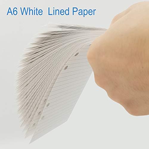 (2-Pack) Lined Paper for Filofax Personal Size Planner/Binder, Total 200 Sheets/400 Pages, 100gsm White Paper, 6 Hole Loose Leaf Paper, 9.5x17.1cm