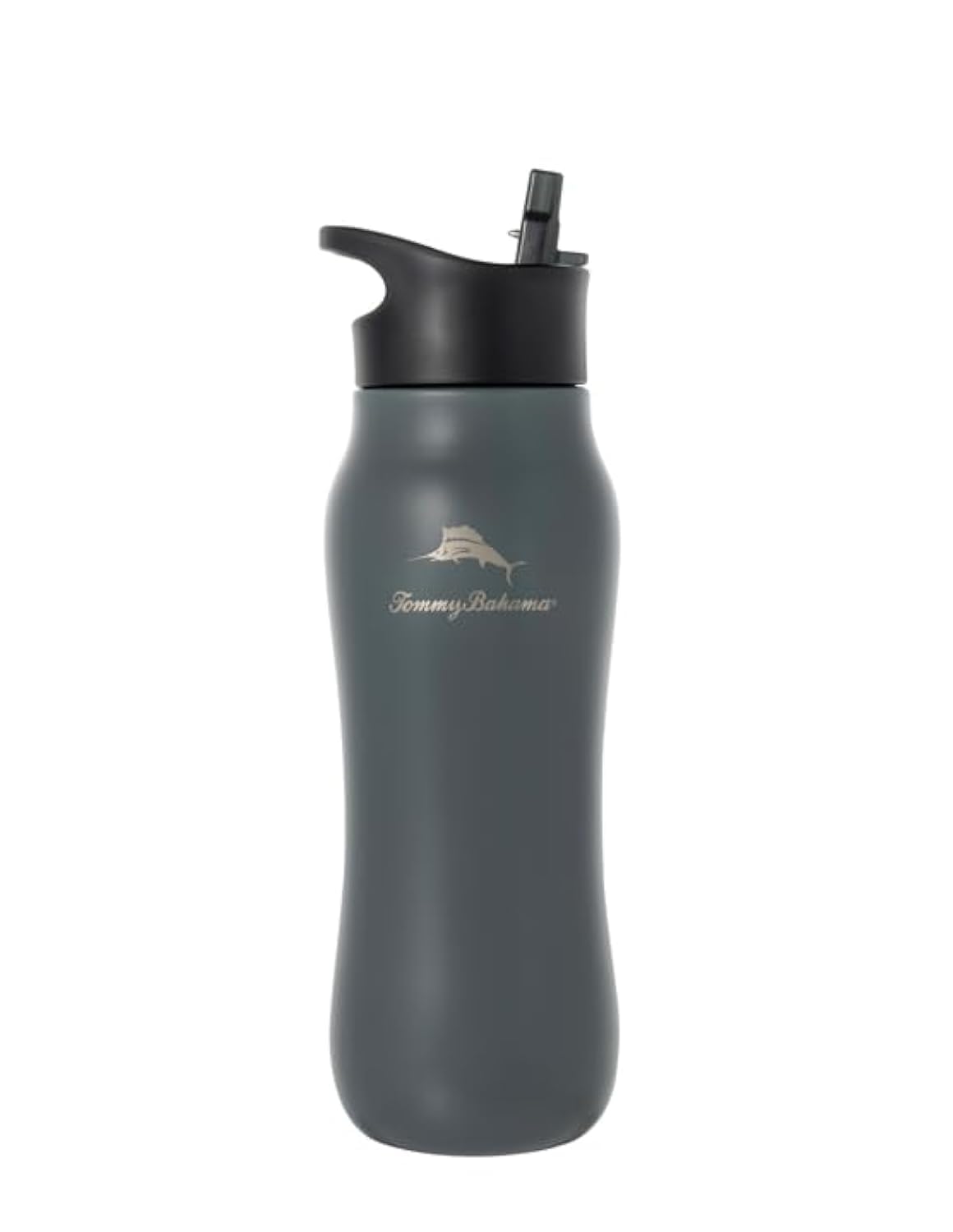 Tommy Bahama Vacuum Insulated Water Bottle with Chug Lid - Double-Wall Stainless Steel, BPA Free, Keep Drinks Warm for 6 Hours or Cold for 12 Hours - Charcoal, 28oz - Insulated Water Bottles | Mubboo