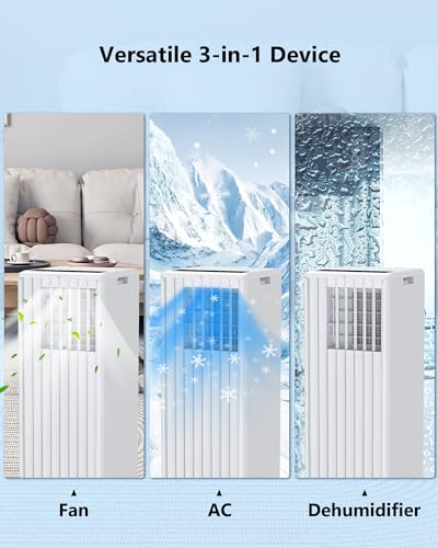 Portable Air Conditioner,8000BTU(ASHRAE) Potable AC with Dehumidification and Fan Function,Remote Control Air Conditioner for Bedroom Kitchen Office,Cooling Area up to 300 Sq.Ft - Image 3