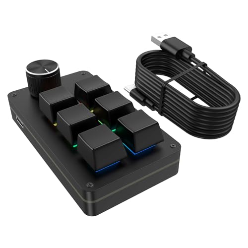 AZMXDVP Programmable Mechanical Keypad with RGB, 6 Keys...