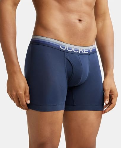 Image of Jockey ZN03 Men's Super Combed Cotton Elastane Stretch Solid Boxer Brief with Ultrasoft Waistband