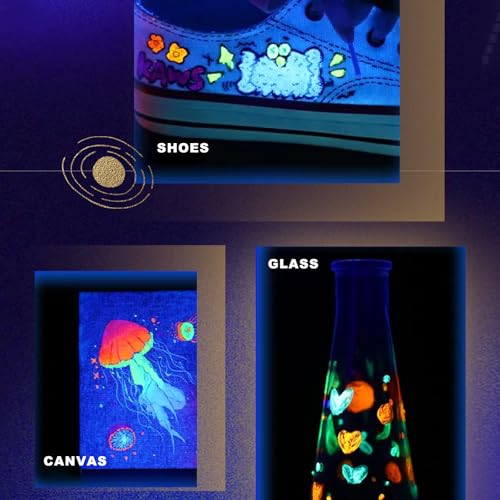 Image of Artecho Yellow Glow in the Dark Acrylic Paint 500ml / 17oz Large Bottle | Semi Glossy Finish, High Pigment Rich Color Craft Paint for Canvas, Rocks, Wood, Fabric, Ceramic, Non-Toxic