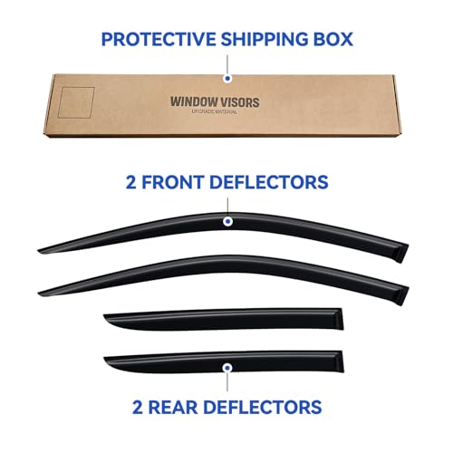 Image of Window Visors Rain Guards for 2018-2024 Toyota CHR /C-HR, Out-Channel Window Vent Wind Deflectors Visors Shades