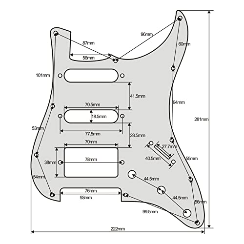 BIPROS 5 pièces de Guitare électrique précâblées chargées par ramassage Pickguard SSH HSS (Color : Nero) - Les Beatles, Paul McCartney, John Lennon, RIngo Starr, George Harrison BIPROS 5 pièces de Guitare électrique précâblées chargées par ramassage Pickguard SSH HSS (Color : Nero) – Image 8