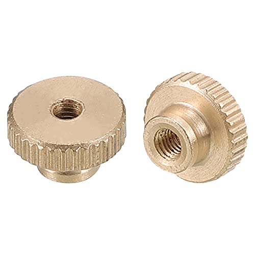 uxcell Knurled Thumb Nuts, 10pcs M3 x D11mm x H6.5mm Brass Knurled Nut with Collar High Head Through Hole Adjusting Nuts for 3D Printer Parts