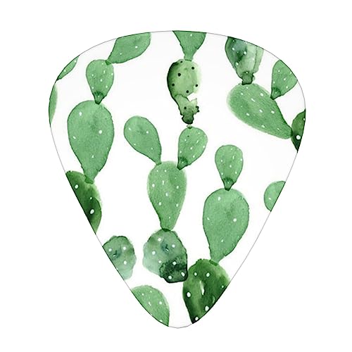 水彩パドルサボテン ギターピック Guitar Pick 12枚セット ティアドロップ型 エレキギター/アコースティックギター/クラシックギター/ベース等の練習に最適な12枚セット