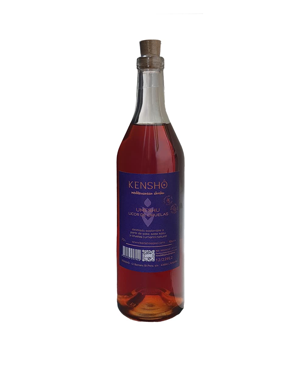 Kensho | Licor de Sake Umeshu | Elaboración Artesanal | Sake Dulce | Licor de Ciruelas | Tradición Japonesa | Sake elaborado en el Delta del Ebre| 70cl