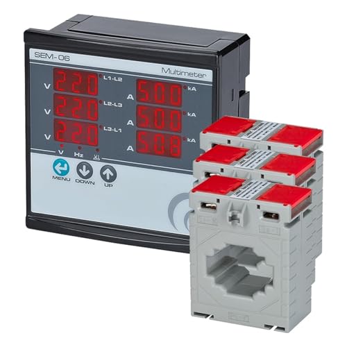 Multimètre numérique triphasé SEM-06 3CT 200A tension fréquence séquence de phases
