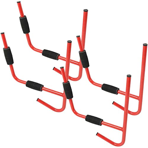 G-PLUS Kayak Storage Rack,2 Pairs Steel Ladder Wall Hanger for Kayaks and Paddle Board Canoes Boat Black Kayaks Storage Hook for Indoor Outdoor