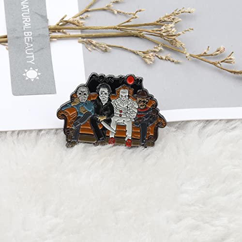 WSNANG Horror Classic Scary Movies Enamel Pin Horror Theme It Jewelry Funny Scary Movies Fan Gift2