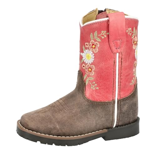 Smoky Mountain Boots Toddlers' Autry Western Boot, Vintage Chocolate/Coral, Medium, Size 9 US4