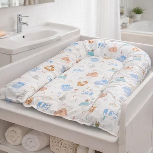 EASY DORT | Matelas à Langer 70x45 cm PU | Motif Animaux | Lavable & Imperméable | Bords surélevés | Facile à nettoyer | Fabriqué en France