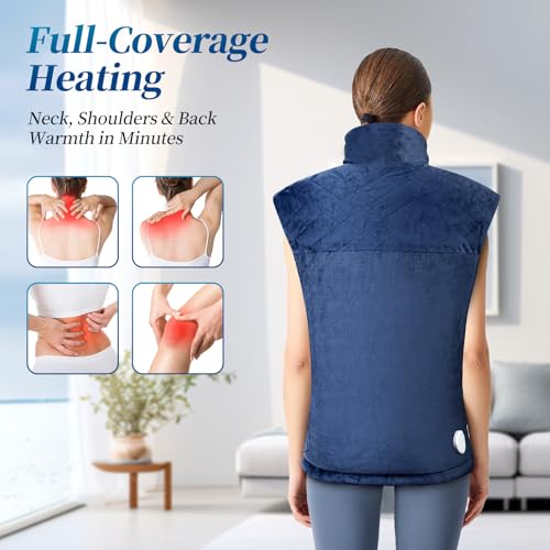 Heating Pad for Neck and Shoulders and Back, Pain Relief Electric Heating Pad for Back Large 24”X37” with 9 Heat Settings 4 Timers, Birthday Gifts for Women Men Mom Dad - Image 3