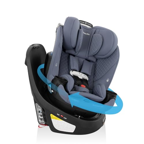 Image of Evenflo Revolve360 Slim 2-in-1 Rotating Car Seat with Green & Gentle Fabric (Flint)