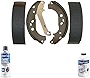 Detroit Axle - Rear Brake Ceramic Shoes w/Brake Cleaner & Fluid Replacement for 2010-2013 Ford Transit Connect (Models with Rear DRUM) - 4pc Set