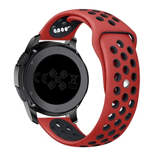 Image of YODI 19mm Soft Silicone Strap Replacement Belt Band for Noise Colorfit Pro 2, Colorfit Pro 2 Oxy, Colorfit Pulse, Colorfit Beat, Boat Storm, Fire Bolt Ninja 2 Smart Watch Straps (RED-BLACK)