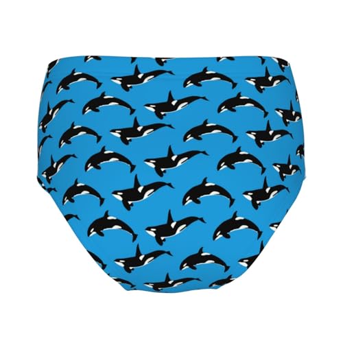 Blue Killer Whale Orca Girls' Underwear Soft Cotton Little Girls Panties Comfort Briefs2