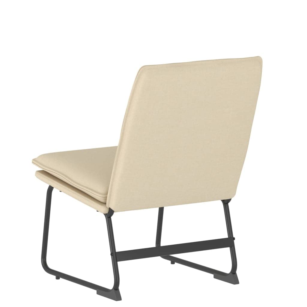 Fotel wypoczynkowy kremowy 52 x 75 x 76 cm, pokrowiec z tkaniny, metalowa rama, przytulny fotel relaksacyjny do sypialni, salonu, biura, wygodnego siedzenia dla dorosłych