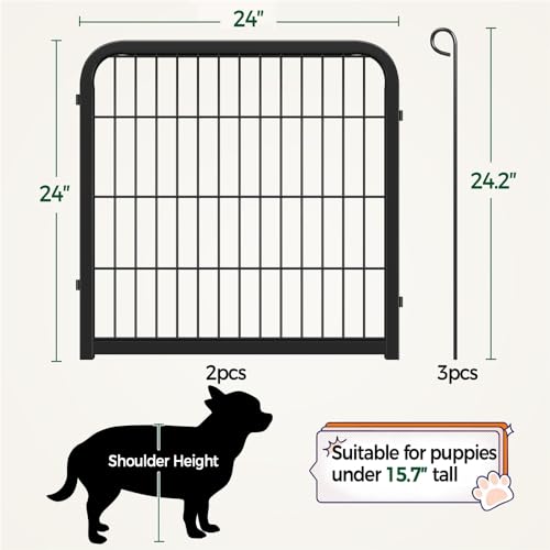 Image of Yaheetech 24in x 4ft Rustproof Foldable Metal Decorative Garden Fence | Durable Metal Frame, Tool-Free Quick Setup,Custom Multi-Shape,Fold Flat Storage, Multi-Scene For Garden Patio RV Camping