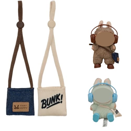 Mini Pearl Necklace and Crossbody Bag for Labubu Plush, Doll Pendant Jewelry Accessory for Plush Toys, Doll Outfit Decoration