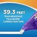 BIC Wite-Out Brand EZ Correct Correction Tape, 39.3 Feet, 2-Count Pack of white Correction Tape, Fast, Clean and Easy to Use Tear-Resistant Tape Office or School Supplies