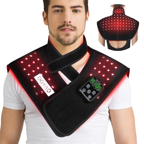 DGQY New Cordless Red Light Therapy for Shoulder Neck Pain Relief Near Infrared Light Therapy Wrap for Shoulder Back 850nm Joints Muscle Device Home Use