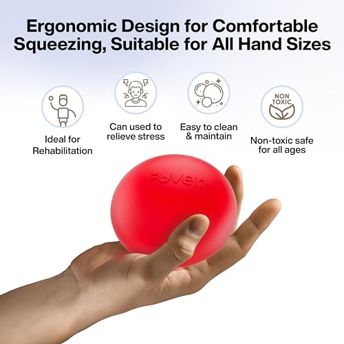 Image of FOVERA Stress Relief Ball for Hand Therapy, Exercise, Arthritis, Finger, Wrist, Carpal Tunnel, Pain Relief, Grip Exerciser Strengthening (Pack of 1)