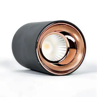 LA LUCE LED COB Black Body Antiglare LED Round Cylinderical Surface COB Spotlight | Ceiling Downlight for Home, Office, Indoor & Outdoor- Black -2200mm 8103-18W (Pack-4, 3000K)