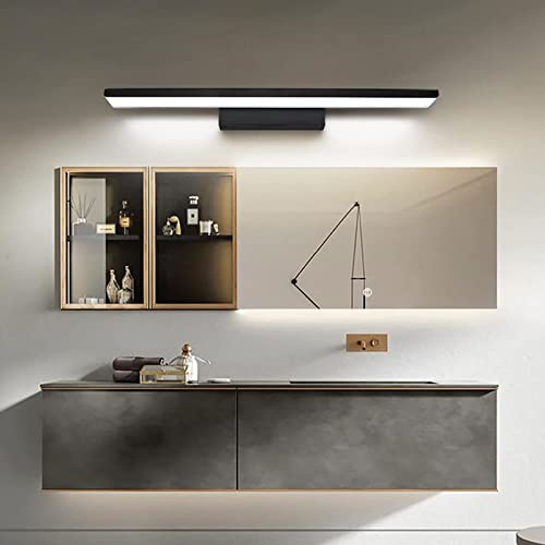 Luces LED eficientes en espejo negro de baño impermeable y antivaho 3