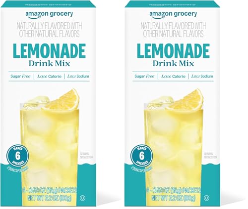 Image of Amazon Grocery, Lemonade Drink Mix Singles, 3.2 Oz (Pack of 2)