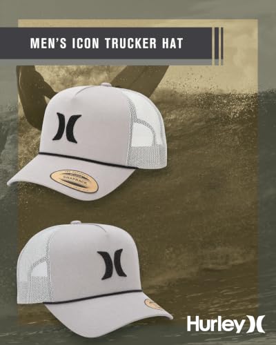 Image of Hurley Men's Trucker Hat - High Icon Snap Back Comfortable Curved Bill with Adjustable Snap Closure - Trucker Hats for Men