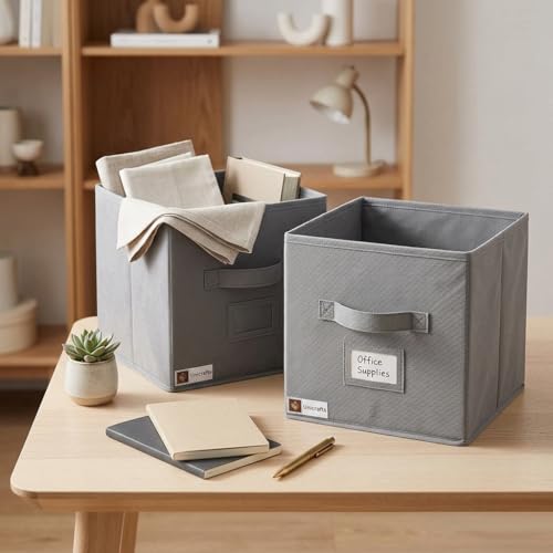 Image of Storage Box Organizer | Foldable Clothes, Toys & Files Storage Boxes | Multipurpose Fabric Organizer for Wardrobe, Closet, Office & Home (1)