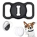 Aukvite Étui de Protection pour Colliers Airtag pour Animaux de Compagnie, pour Les Accessoires de Collier pour Animaux de Compagnie Airtag GPS Finder,avec 4 Jeux de Films de Protection(Noir)