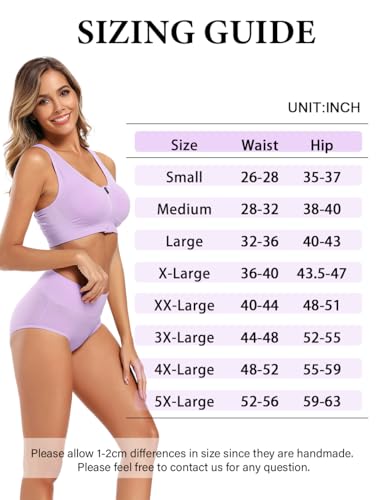 Image of Molasus Women's Cotton Underwear High Waisted Full Coverage Ladies Panties (Regular & Plus Size)