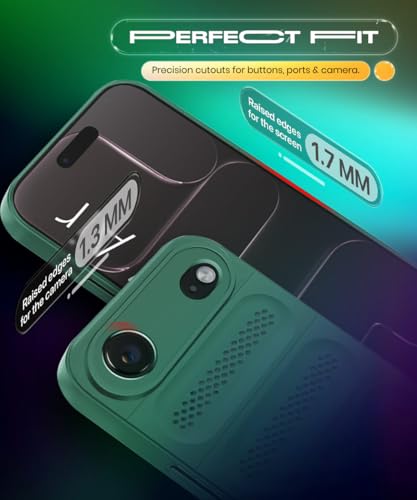 Image of WOW IMAGINE Ultimate Silicone Back Cover Case for iPhone 17 Air | Heat Dissipation Thin Soft TPU | 360 Camera Protection | Breathable Cooling Holes - Forest Green