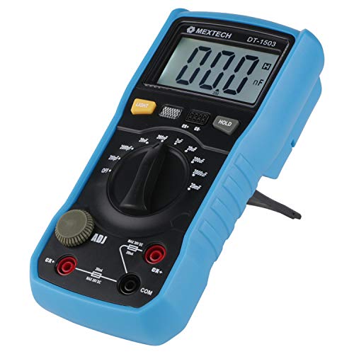 Image of MEXTECH Digital Capacitance Meter DT1503 | 3 Digit LCD | pF to mF Range | Backlit Display, Data Hold, Zero Adjust | Lab, Factory & Educational Use