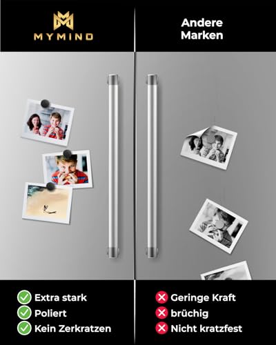 MYMIND® Magnete für Magnettafel [EXTRA STARK] – 50x Kleine Magneten 18x5mm – Ideal als Magnet für Kühlschrank, Whiteboard & Pinnwand – Kühlschrankmagnete Schwarz – Kein Zerkratzen